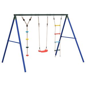 vidaXL Outdoor Swing Set with Swing, Ladder, Disc Swing