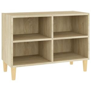 vidaXL TV Cabinet with Solid Wood Legs Sonoma Oak 69,5x30x50 cm