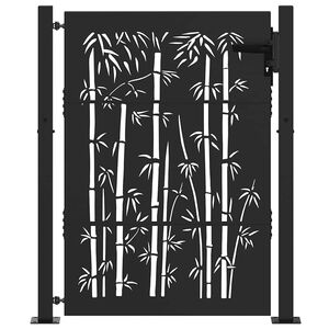vidaXL Garden Gate 110 x 130 cm Powder-Coated Steel Black Lockable