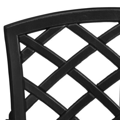 vidaXL 3 Piece Bistro Set Cast Aluminium Black