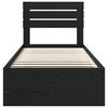 vidaXL Bed Frame with Headboard Black 90 x 190 cm Solid Pine Wood