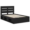 vidaXL Bed Frame with Headboard Black 135 x 190 cm Solid Pine Wood