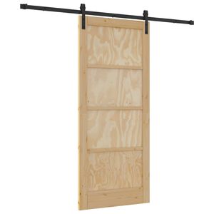 vidaXL Sliding Door Natural 86 x 198.5 cm Solid Pine Wood