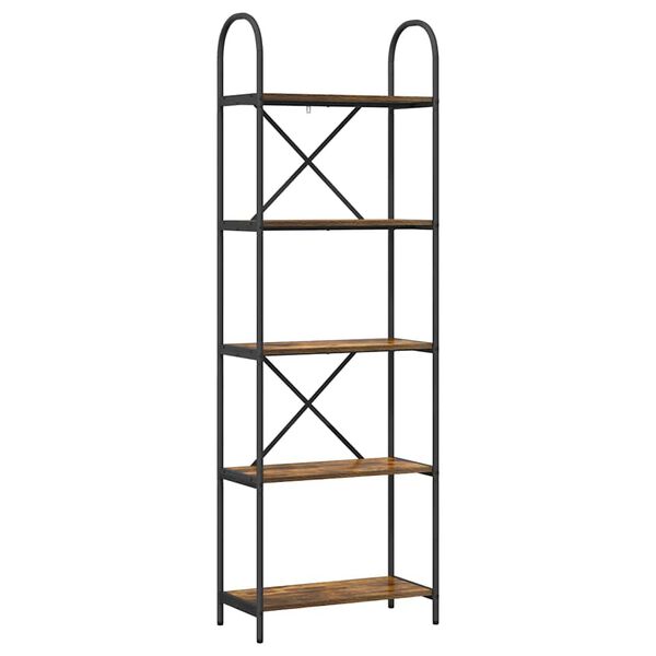 vidaXL Bookshelf Smoked Oak 60 x 30 x 183 cm Engineered wood