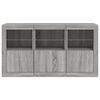 vidaXL Sideboard with LED Lights Grey Sonoma 123x37x67 cm
