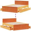 vidaXL Bed Frame without Mattress with Headboard Wax Brown 150x200 cm King Size Solid Wood Pine