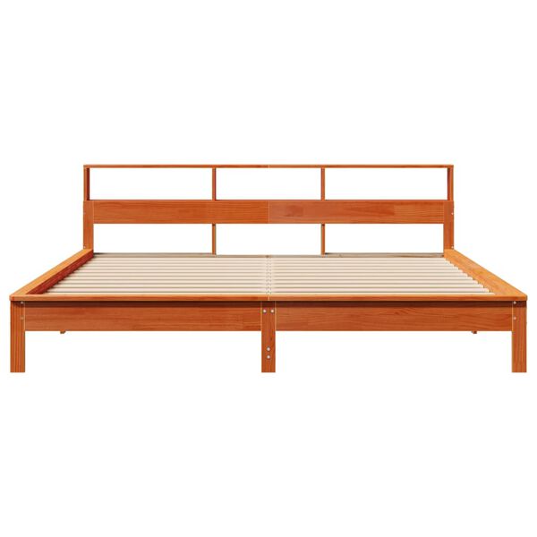 vidaXL Bed Frame without Mattress Wax Brown 180x200 cm Super King Solid Wood Pine