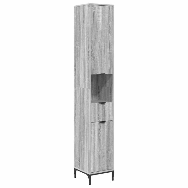 vidaXL Bathroom Cabinet with Drawer Grey Sonoma 31.5 x 33 x 190 cm