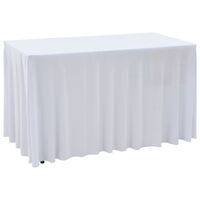 vidaXL 2 pcs Stretch Table Covers with Skirt 120x60.5x74 cm White