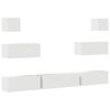 vidaXL 7 Piece TV Cabinet Set White Engineered Wood