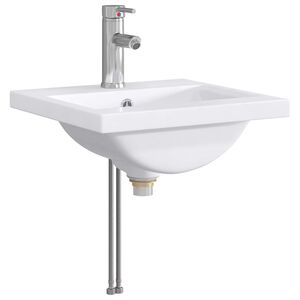 vidaXL Bathroom Sink with Faucet and Drain Chrome 42 x 40 x 16.5 cm