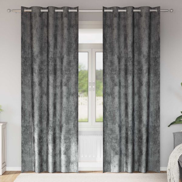 vidaXL Velvet Curtains with Curtains 2 pcs Grey 225 x 140 cm Velvet