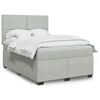 vidaXL Box Spring Bed with Mattress Light Grey 140x190 cm Velvet