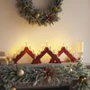 vidaXL Christmas Candle Bridge with 7 LEDs 3 pcs Red 39.5 x 5 x 29 cm