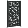 vidaXL Garden Gate Black 100x175 cm Steel Flame Design