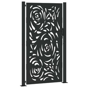 vidaXL Garden Gate Black 100x175 cm Steel Flame Design