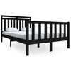 vidaXL Bed Frame without Mattress Black Solid Wood 140x200 cm