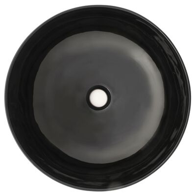 vidaXL Basin Ceramic Round Black 41.5x13.5 cm