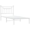 vidaXL Metal Bed Frame without Mattress with Headboard White 80x200cm