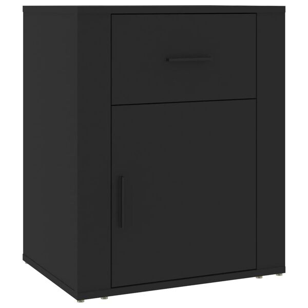 vidaXL Bedside Cabinet Black 50x36x60 cm Engineered Wood