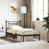 vidaXL Metal Bed Frame without Mattress with Headboard Black 90x200cm