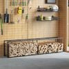 vidaXL Firewood Rack Black 50x30x209 cm Steel