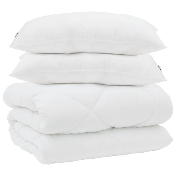 vidaXL Winter Duvet with Pillow 3 pcs White Microfiber