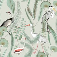 DUTCH WALLCOVERINGS Wallpaper Flamingo Mint