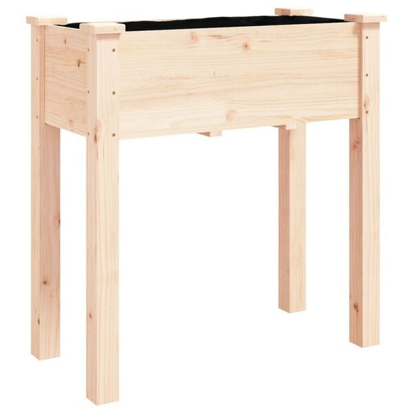 vidaXL Wheeled Planter with Liner 71x37x80 cm Solid Wood Fir