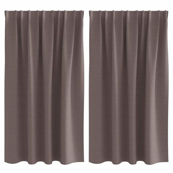 vidaXL Blackout Curtains with Rings 2 pcs Dark Brown 140 x 140 cm