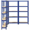 vidaXL 5-Layer Storage Shelves 4 pcs Blue Steel&Engineered Wood