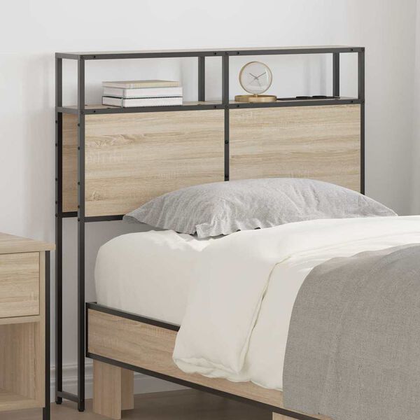 vidaXL Storage Headboard with Shelf Sonoma oak 75 cm Engineered wood