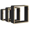 vidaXL Wall Cube Shelves 3 pcs Black MDF