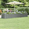 vidaXL Garden Raised Bed Galvanised Steel 296x80x36 cm Grey