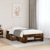 vidaXL Bed Frame without Mattress Smoked Oak 100x200 cm Engineered Wood