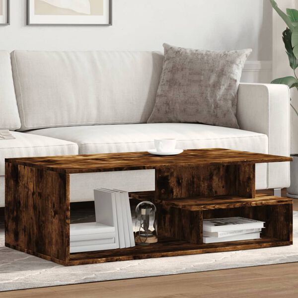 vidaXL Coffee Table Smoked Oak 102x55x35 cm Engineered Wood
