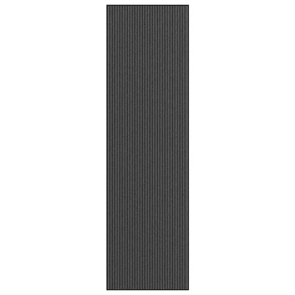 vidaXL Doormat Stripe Black and Grey 115x400 cm