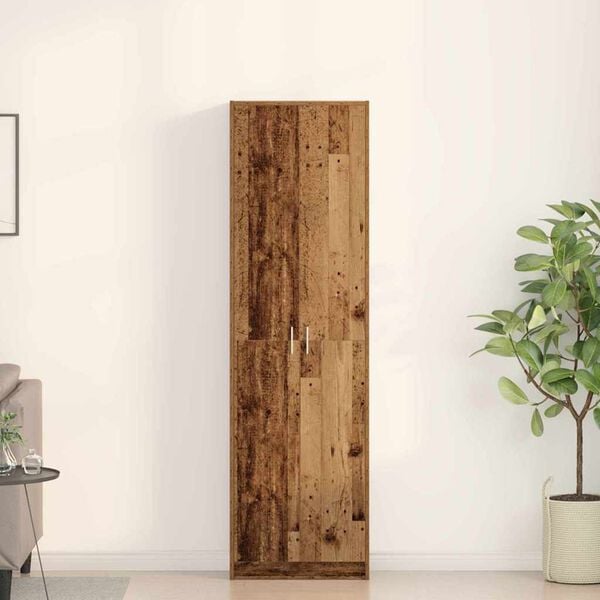 vidaXL Wardrobe with Shelf Old Wood 55 x 25 x 189 cm Engineered Wood