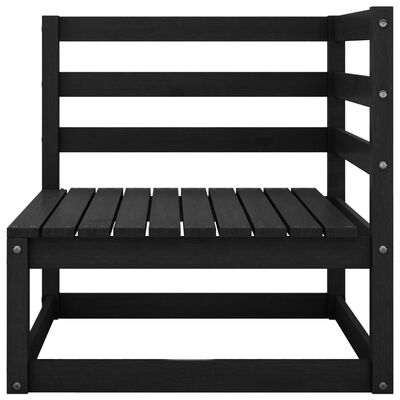 vidaXL Garden 3-Seater Sofa Black Solid Pinewood
