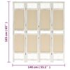 vidaXL 4-Panel Room Divider Cream 140x165 cm Fabric
