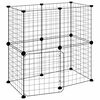 vidaXL 12-Panel Pet Cage with Door Black 70x35x70 cm Steel