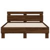 vidaXL Bed Frame with LED without Mattress Brown Oak 120x190 cm Small Double