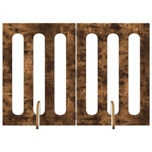 vidaXL Folding Pet Fence 2 pcs Smoked Oak 100.5 x 38 x 70 cm