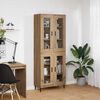 vidaXL Highboard 2 pcs Artisan Oak Engineered Wood and Glass