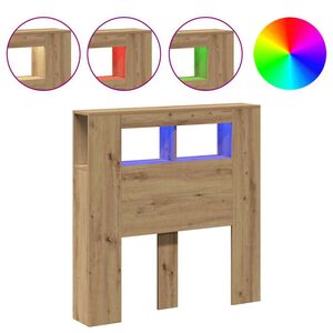 vidaXL LED Headboard Artisan Oak 100x18,5x103,5 cm Engineered Wood