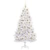 vidaXL Artificial Hinged Christmas Tree White 180 cm PVC and Steel