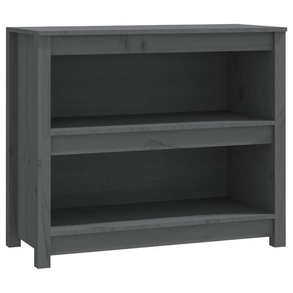 vidaXL Book Cabinet Grey 80x35x68 cm Solid Wood Pine
