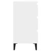 vidaXL Bed Cabinet with Metal Legs White 40x35x69 cm