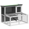 vidaXL Rabbit Hutch Grey 102x90x84.5 cm Solid Wood Pine