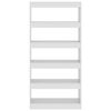 vidaXL Book Cabinet/Room Divider High Gloss White 80x30x166 cm Engineered Wood